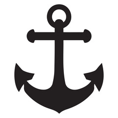 black and white sailor anchor vector drawing, ready to print, EPS, cutting file, clip art