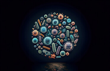 Virus, Antibodies and viral infection under the microscope. The body's immune defense. Antigens 3D illustration