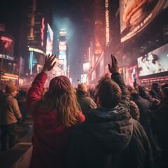 watch television broadcasts of New Year's Eve celebrations, especially the famous Times Square Ball...