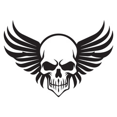 winged skull vector tattoo drawings, ready for print, sticker, eps