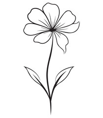 line art flower drawing,wall art,print ready editable flower vector,eps