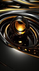 _black_and_gold_abstract_circles_background_in_the_sty UHD WALLPAPER