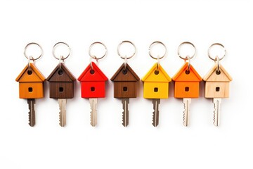 collection of house keys on a keychain