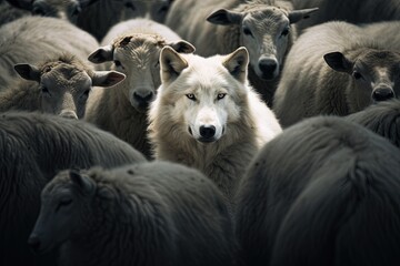 Obraz premium Wolf in sheep's clothing. 