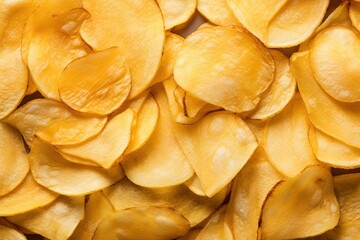 Crispy potato chips snack texture background.