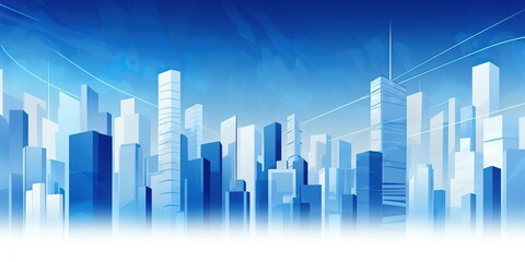Obraz premium Abstract skyscrapers white and blue background, geometric pattern of towers, perspective graphic shapes of buildings, Architectural, financial, corporate business brochure template