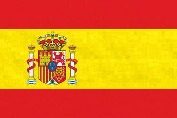 flag of Spain. National Spanish flag on fabric surface. European country