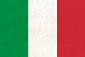 flag of Italy. National Italian flag on fabric. State symbol of Italia