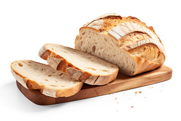 bread on wooden board isolated on transparent background, png file - Powered by Adobe