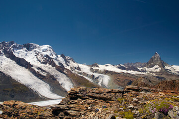 Beautiful view of impressive glaciers and mountains 