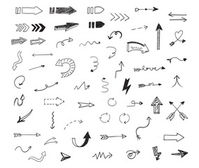 Handwritten vector illustration material of various kinds of arrows stock illustration