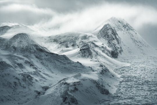 Aerial View of Dramatic Mountain Peaks
