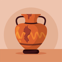 Isolated empty broken artisan vase icon Vector