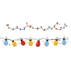 colorful christmas decoration chain with decorative lights