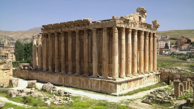 Ruins of the Temple of Bacchus located in ancient Roman city in Baalbek, Lebanon