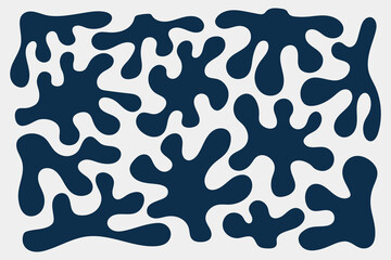 blue matisse patern, set of organic shapes in modern style, seamless pattern background, vector abstract botanical flower collection design, blobs  Matisse abstract nature leaf wallpaper
