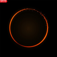 Gold luminous frame. Festive template for text. Gold border for festive texts. Set is a light frame of different shapes. PNG.