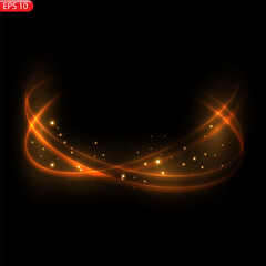 Gold luminous frame. Festive template for text. Gold border for festive texts. Set is a light frame of different shapes. PNG.