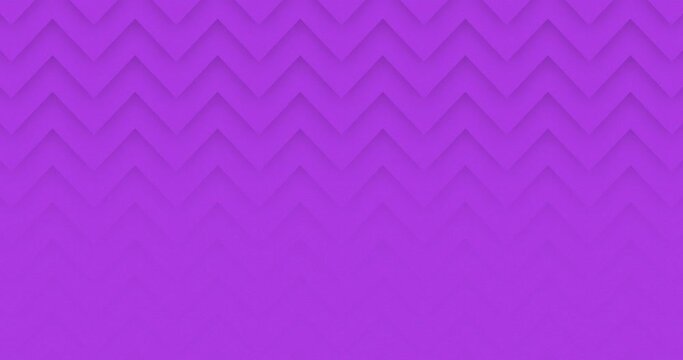 Abstract Animated zigzag pattern moving from up to down and fading with background. Animated white zig zag shapes with shadow over light purple color background. Minimalistic flat animation pattern