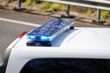 police car after car crash on Motorway A20