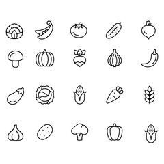 VEGETABLES & CEREALS icons vector design