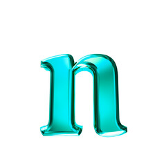 Turquoise symbol with bevel. letter n