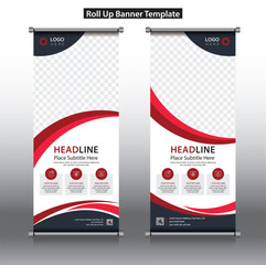 Roll up, roll up banner, rollup banner brochure flyer banner design template vector, roll up design modern x-banner and flag-banner. rectangle size.