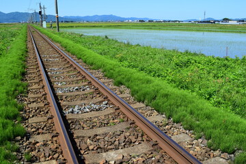 Obraz premium 鉄道線路 羽越本線