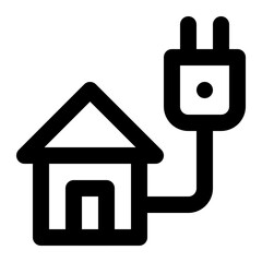 House electricity icon with outline style.