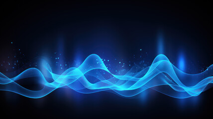 Dynamic Blue Sound Wave Vector Illustration