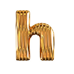 Gold symbol with vertical ribs. letter h
