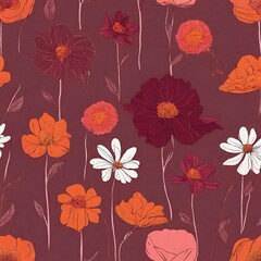 Flowers pink, orange