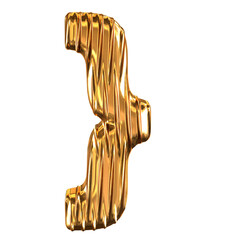 Gold symbol with vertical ribs