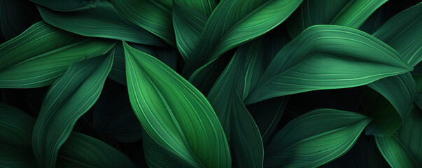 Elegant Green Leaves Abstract Background