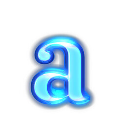 Blue symbol glowing around the edges. letter a