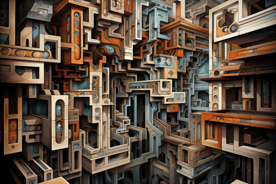 Visually striking abstract representation of architectural elements, showcasing unique patterns and designs