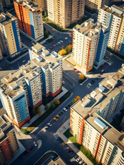 Fototapeta premium Ciudad colorida vista aérea
