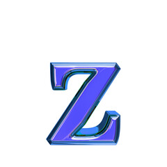 Blue symbol in a blue frame. letter z