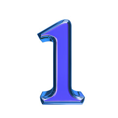 Blue symbol in a blue frame. number 1