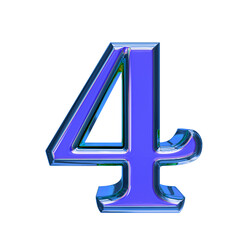 Blue symbol in a blue frame. number 4