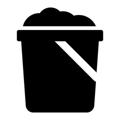 Sand Bucket black solid glyph icon