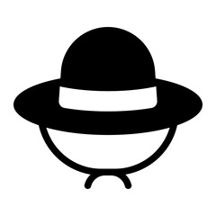 Hat black solid glyph icon