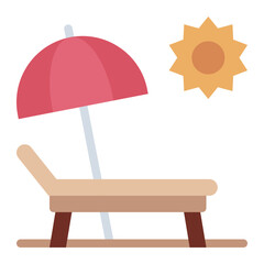 Sunbathing colorful flat icon