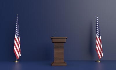 president us usa united state america politic government speech flag blue background speaker...