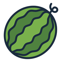 Watermelon colorful filled line icon