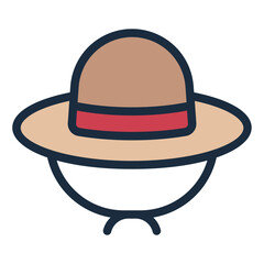 Hat colorful filled line icon