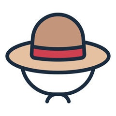 Hat colorful filled line icon