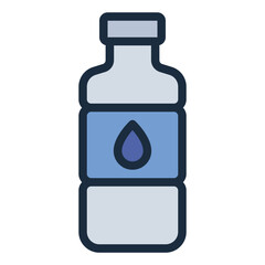 Water Bottle colorful filled line icon