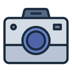 Camera colorful filled line icon