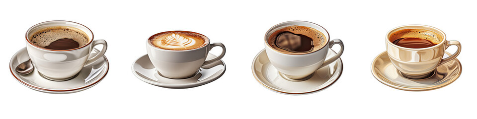 Coffee cup  Hyperrealistic Highly Detailed Isolated On Transparent Background Png File
